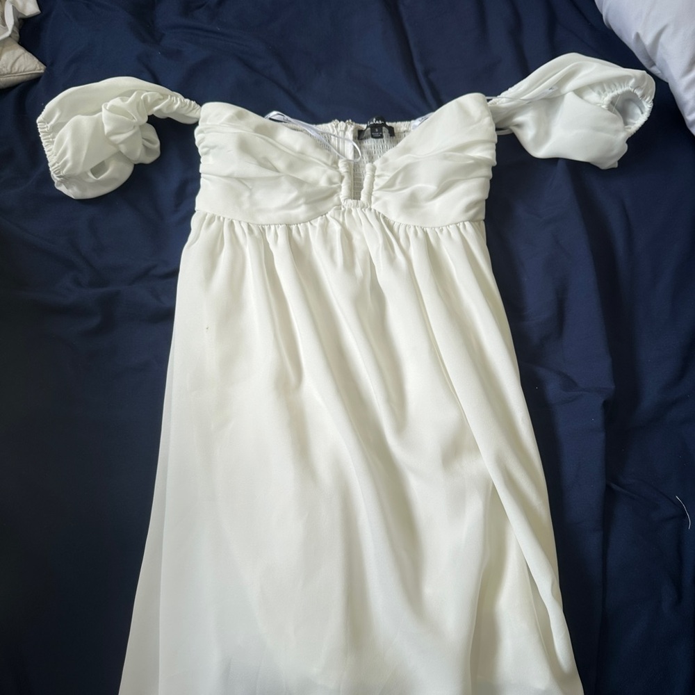 Lulu's White Off-Shoulder Mini Dress